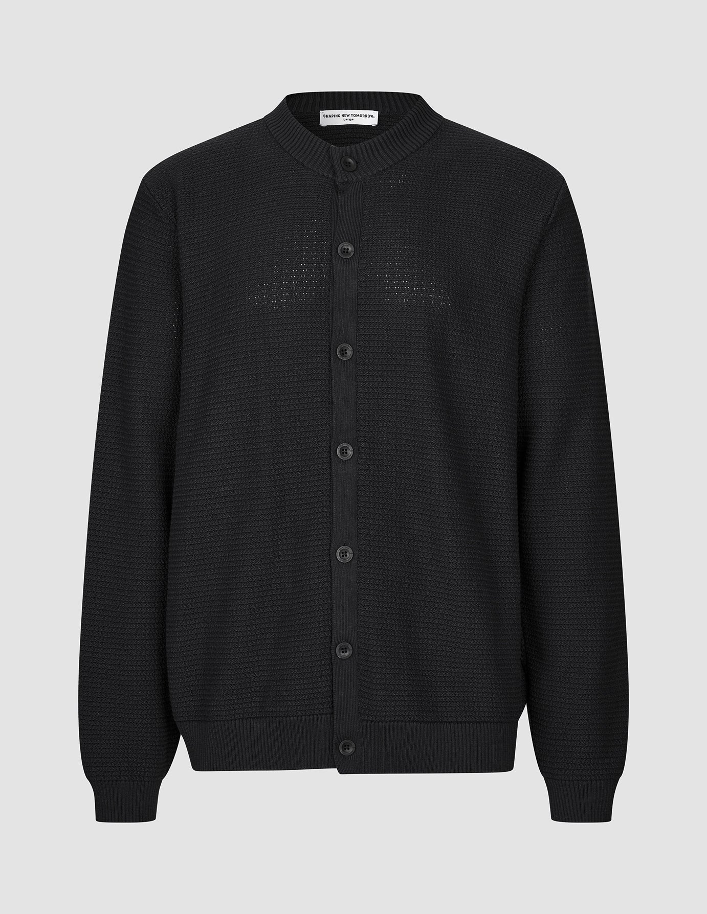 Structured Knit Cardigan Black